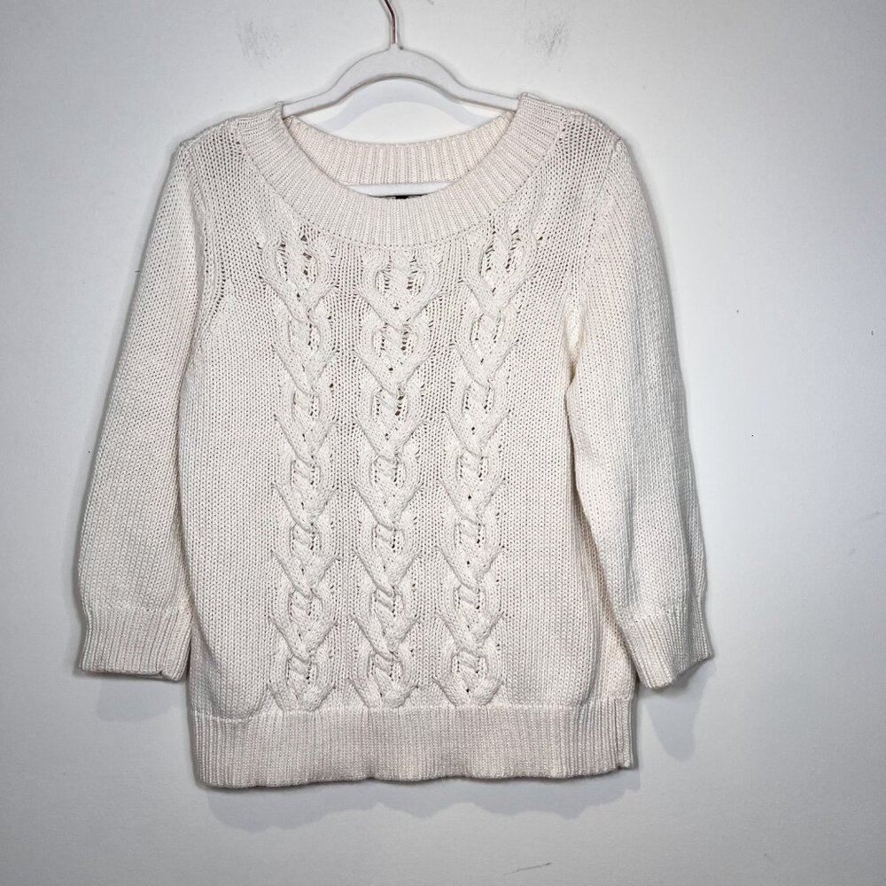 Talbots Sweater XL Chunky Cable Knit Round Neck Womens Pullover Size Extra Large - Picture 11 of 11